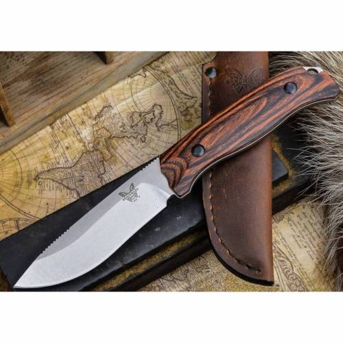 236 Benchmade Saddle Mountain Skinner Hunt Wood 15001-2 фото 3