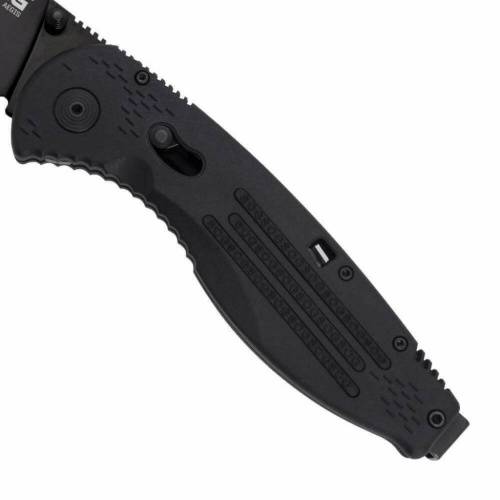 3810 SOG с фиксатором Aegis Black 8.9 см. - AE02 фото 12